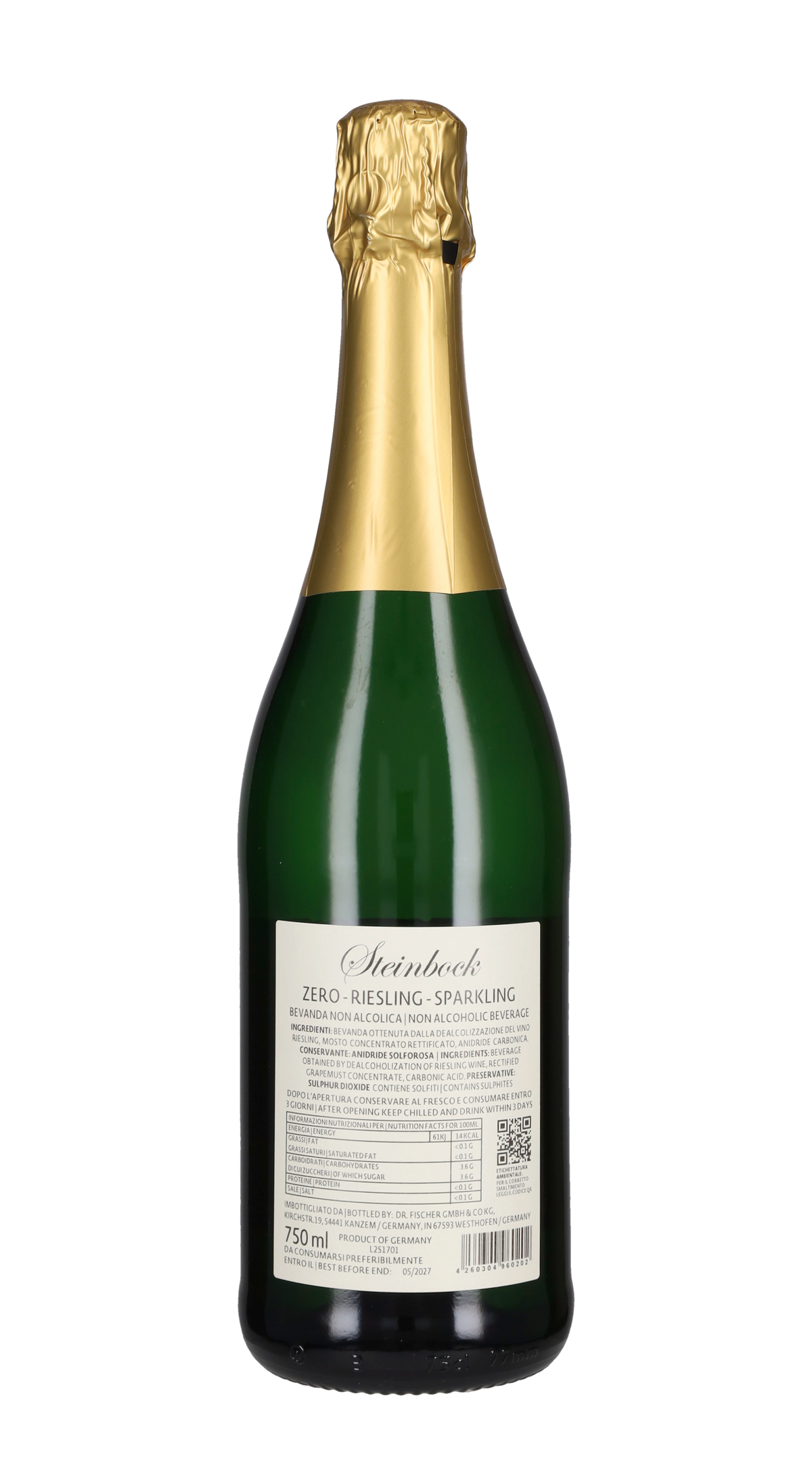 Alcohol Free Riesling Spumante Zero 'Steinbock' Dr. Fischer - Hofstätter