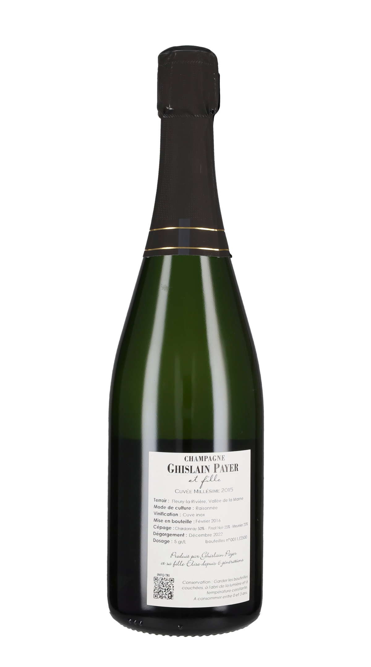 Champagne Brut Millesime Ghislain Payer et Fille 2015