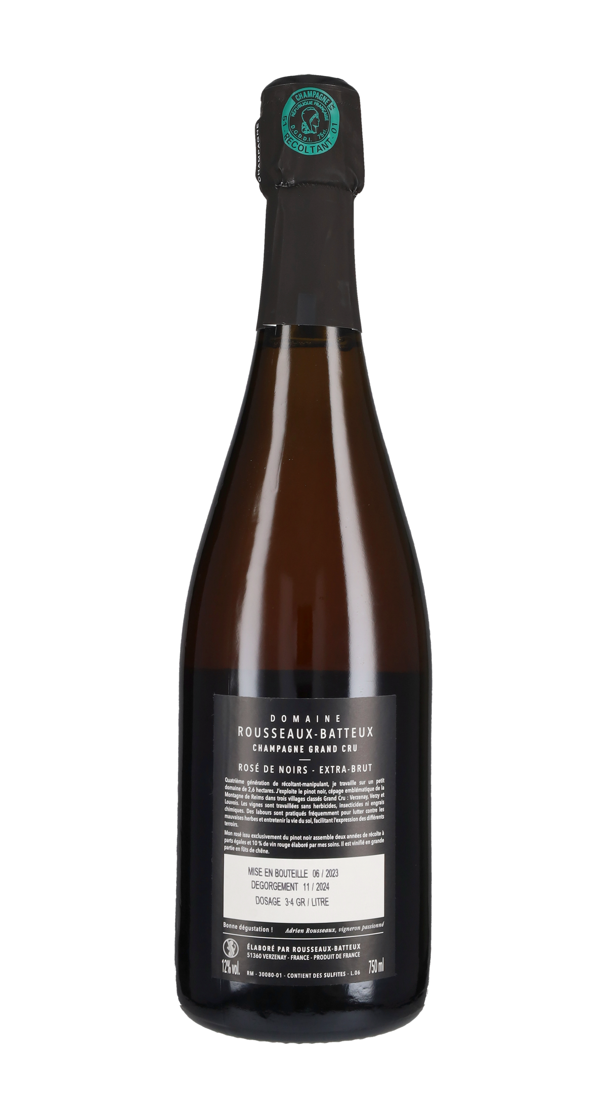 Champagne Rosé Extra Brut Grand Cru 'Assemblage' Rousseaux-Batteux