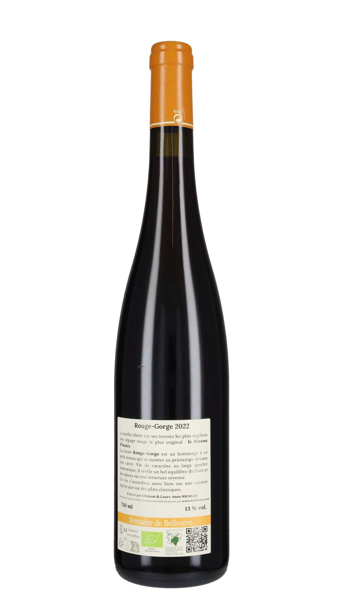 Coteaux du Loir Rouge 'Gorge' Domaine de Belliviere 2022