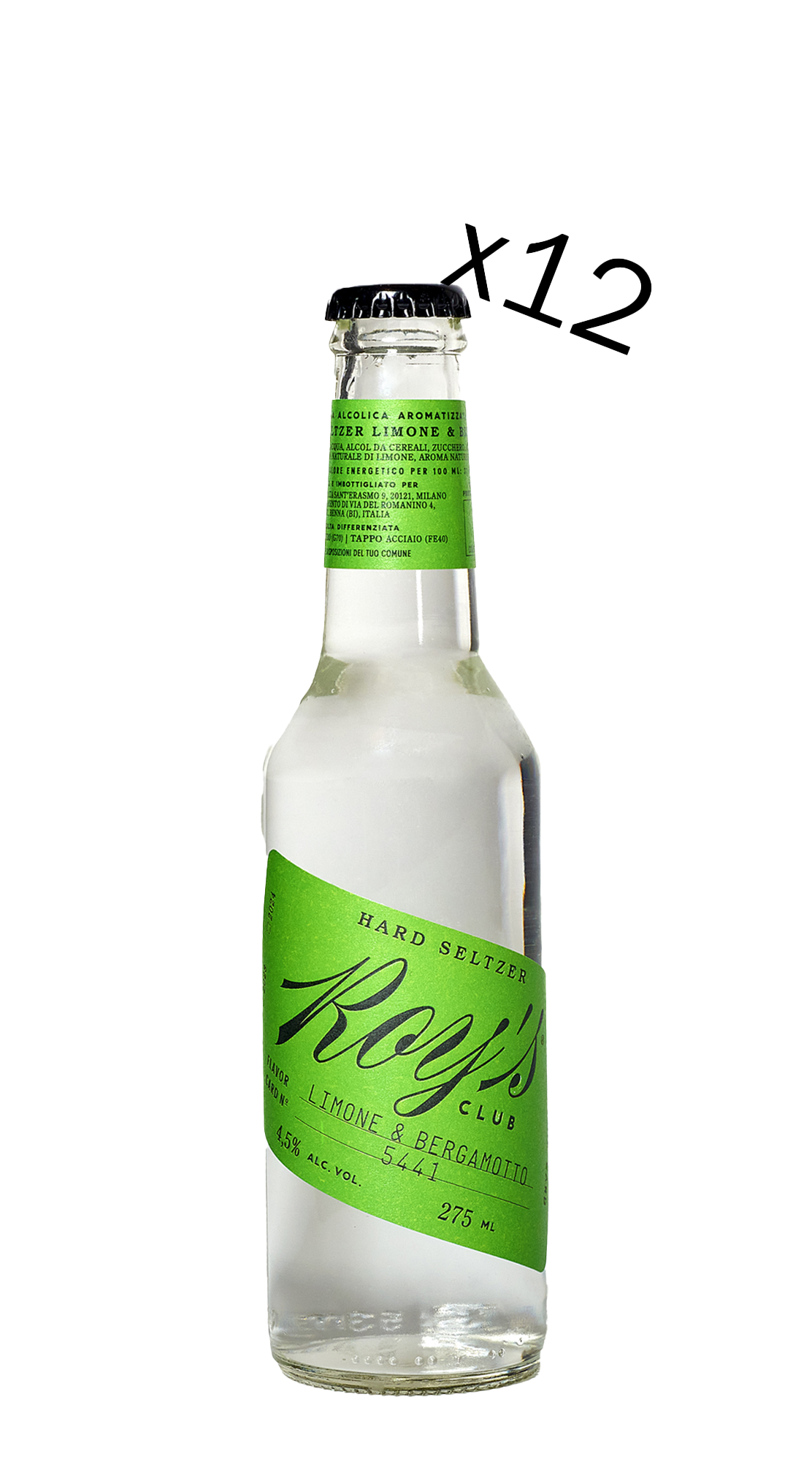Hard Seltzer Limone e Bergamotto Roy's Club (12x275ml)