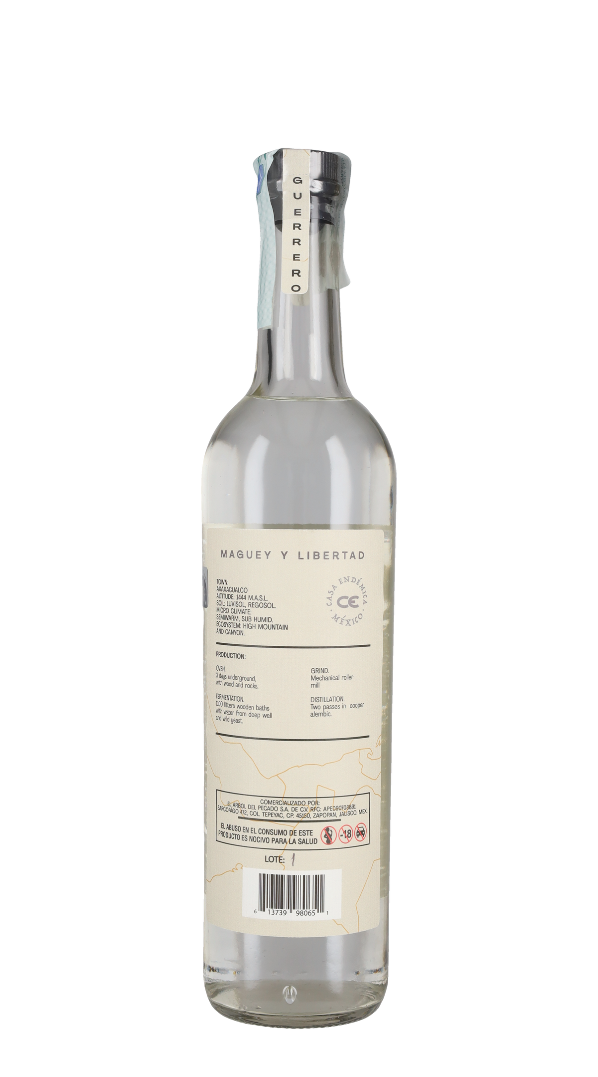 Mezcal Joven Guerrero Cupreata El Occidental