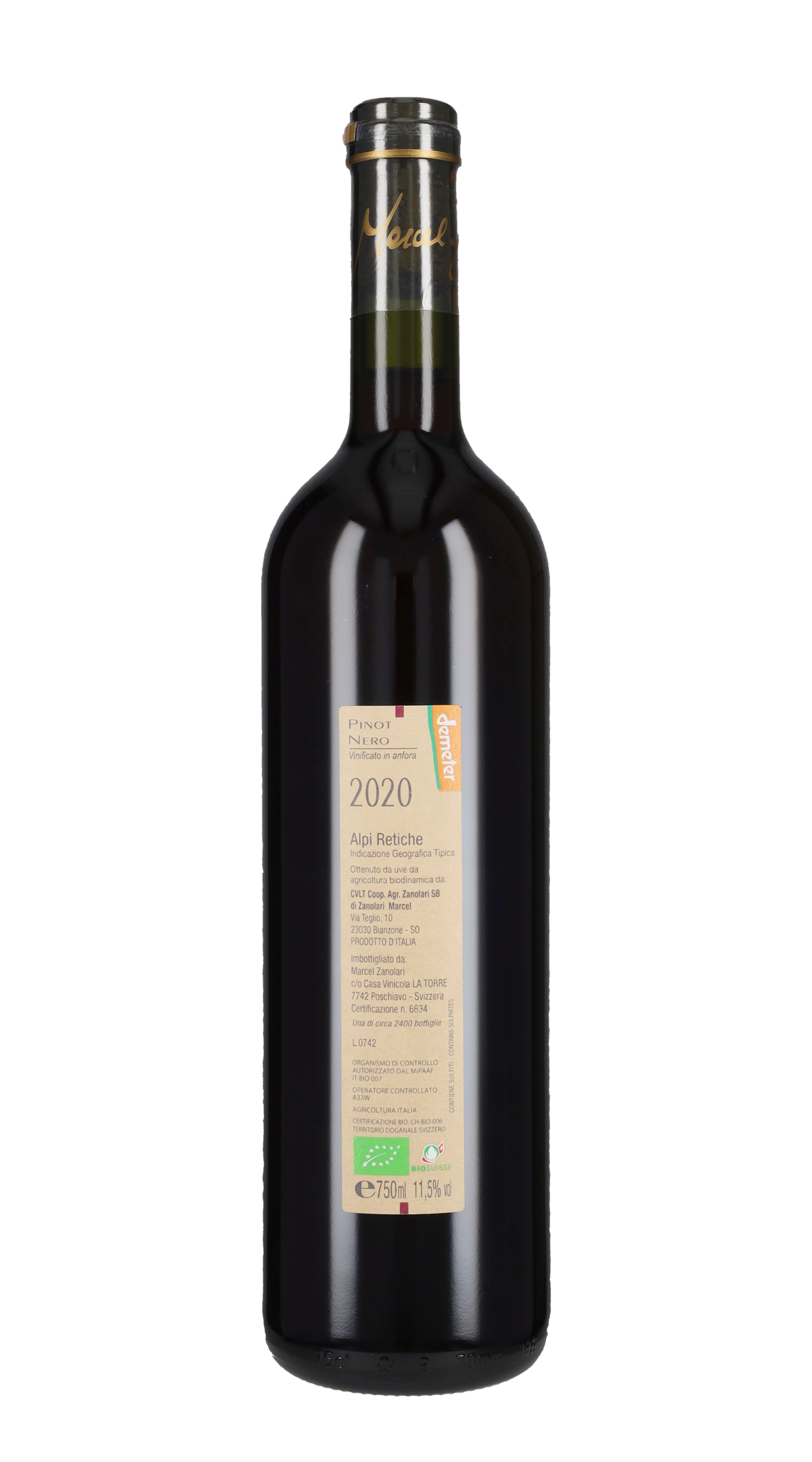 Pinot Nero 'Le Anfore' Marcel Zanolari 2020