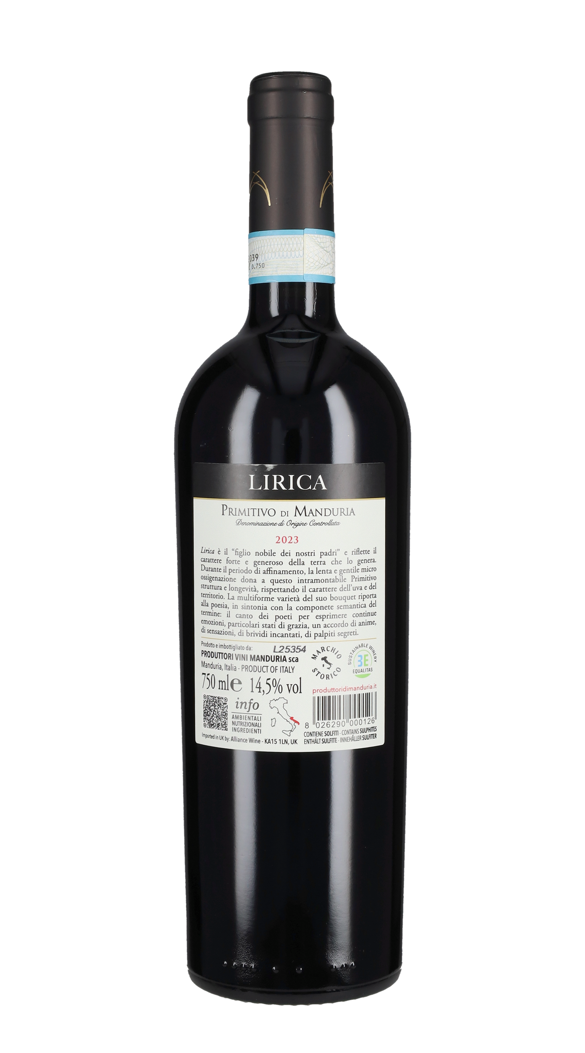Primitivo di Manduria 'Lirica' Produttori di Manduria 2023
