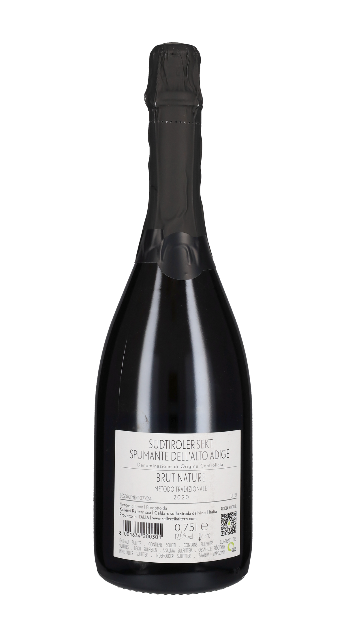 Spumante Brut Nature Cantina di Caldaro Kaltern 2020