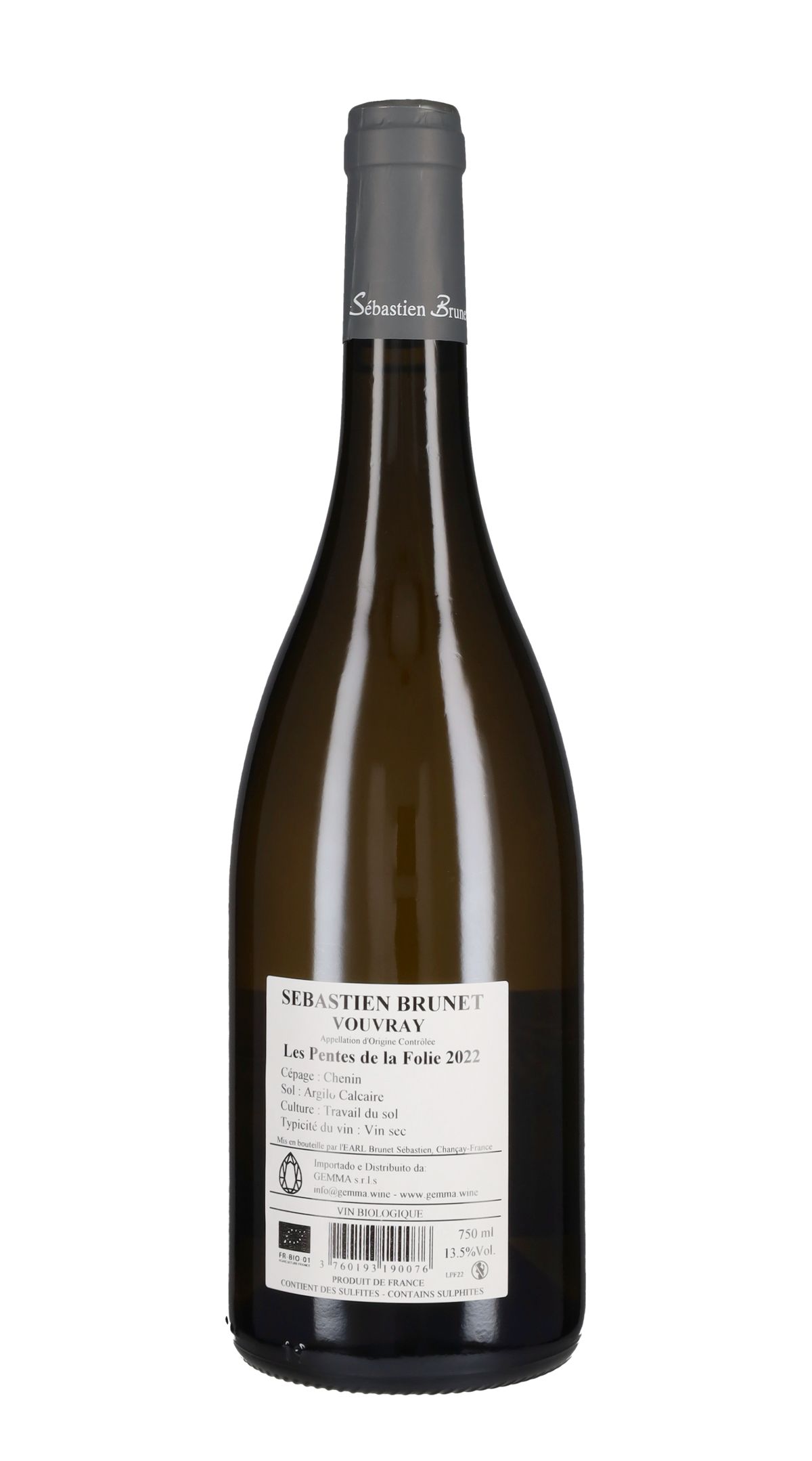 Vouvray Sec 'Les Pentes Folie' Domaine Sebastien Brunet 2022