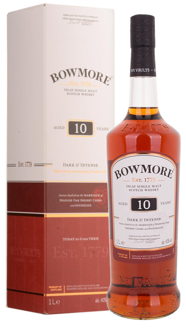 Whisky Single Malt 'Dark & Intense' Bowmore 10 Anni - 100cl