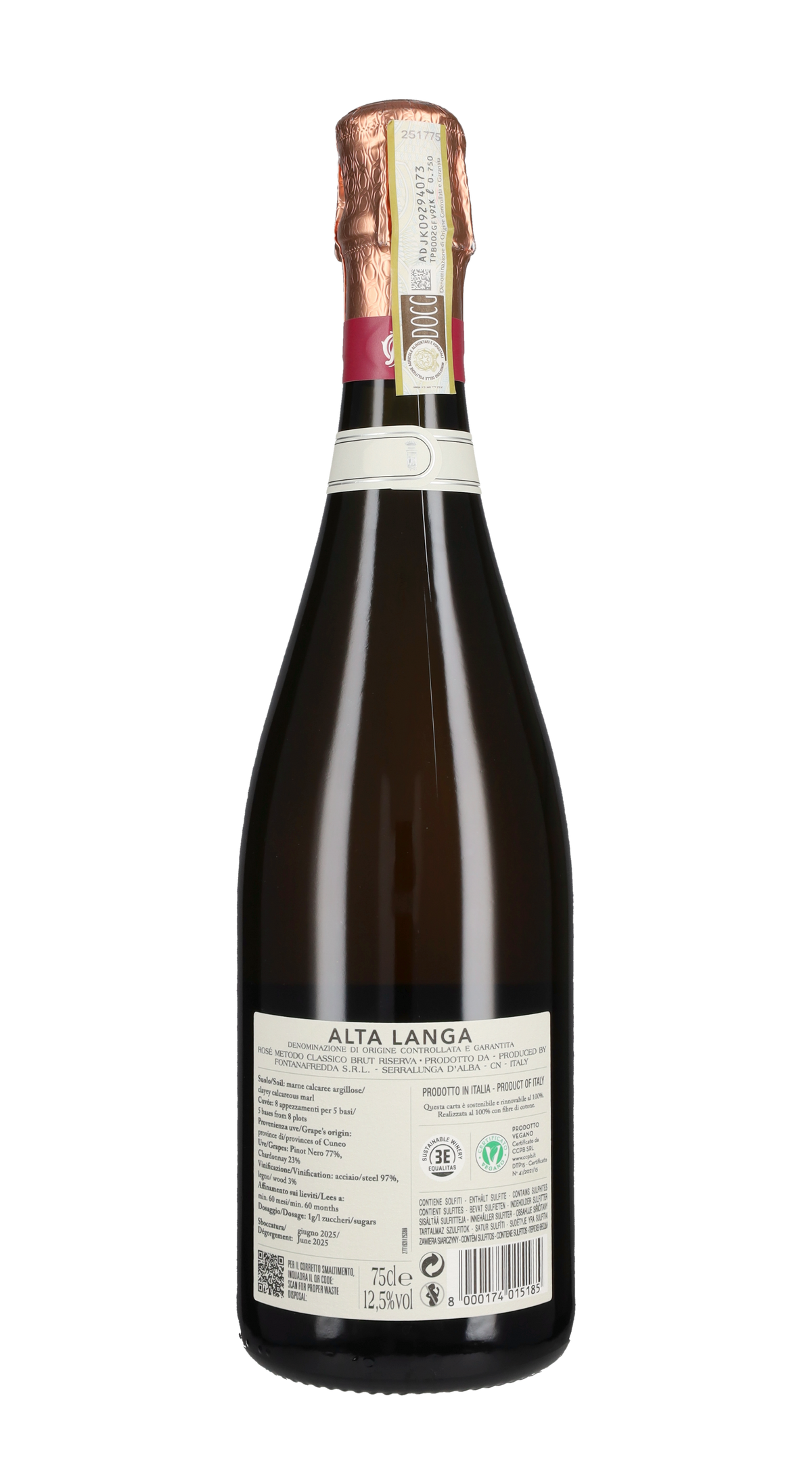 Alta Langa Rosé Brut Riserva 'Contessa Rosa' Fontanafredda 2019