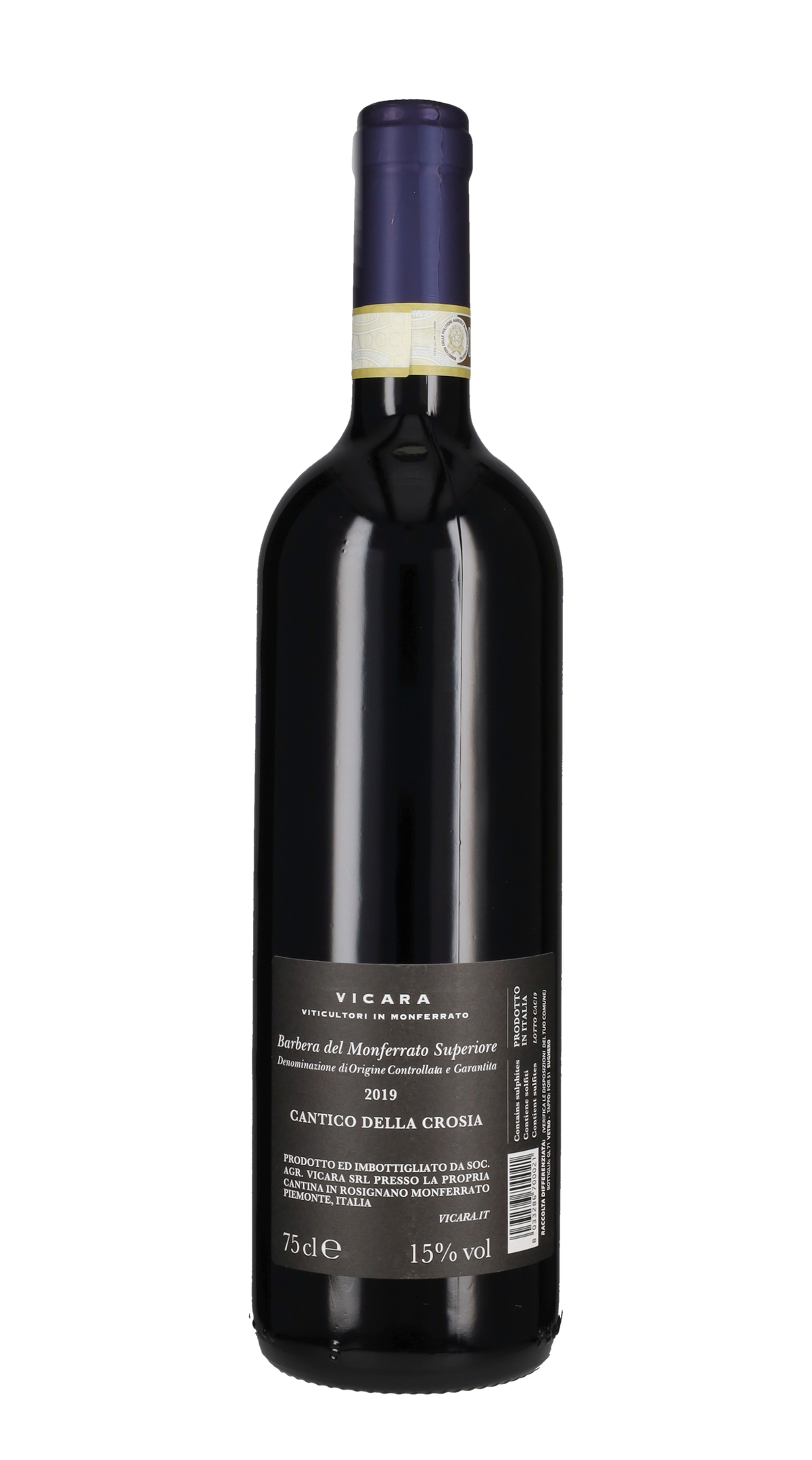 Barbera del Monferrato Superiore 'Cantico della Crosia' Vicara 2019