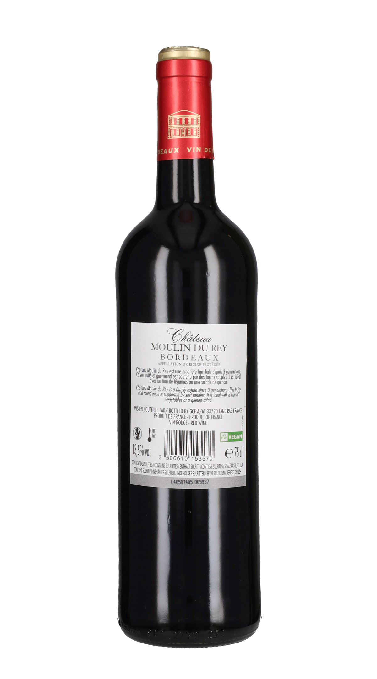 Bordeaux Rouge Chateau Moulin du Rey  2022