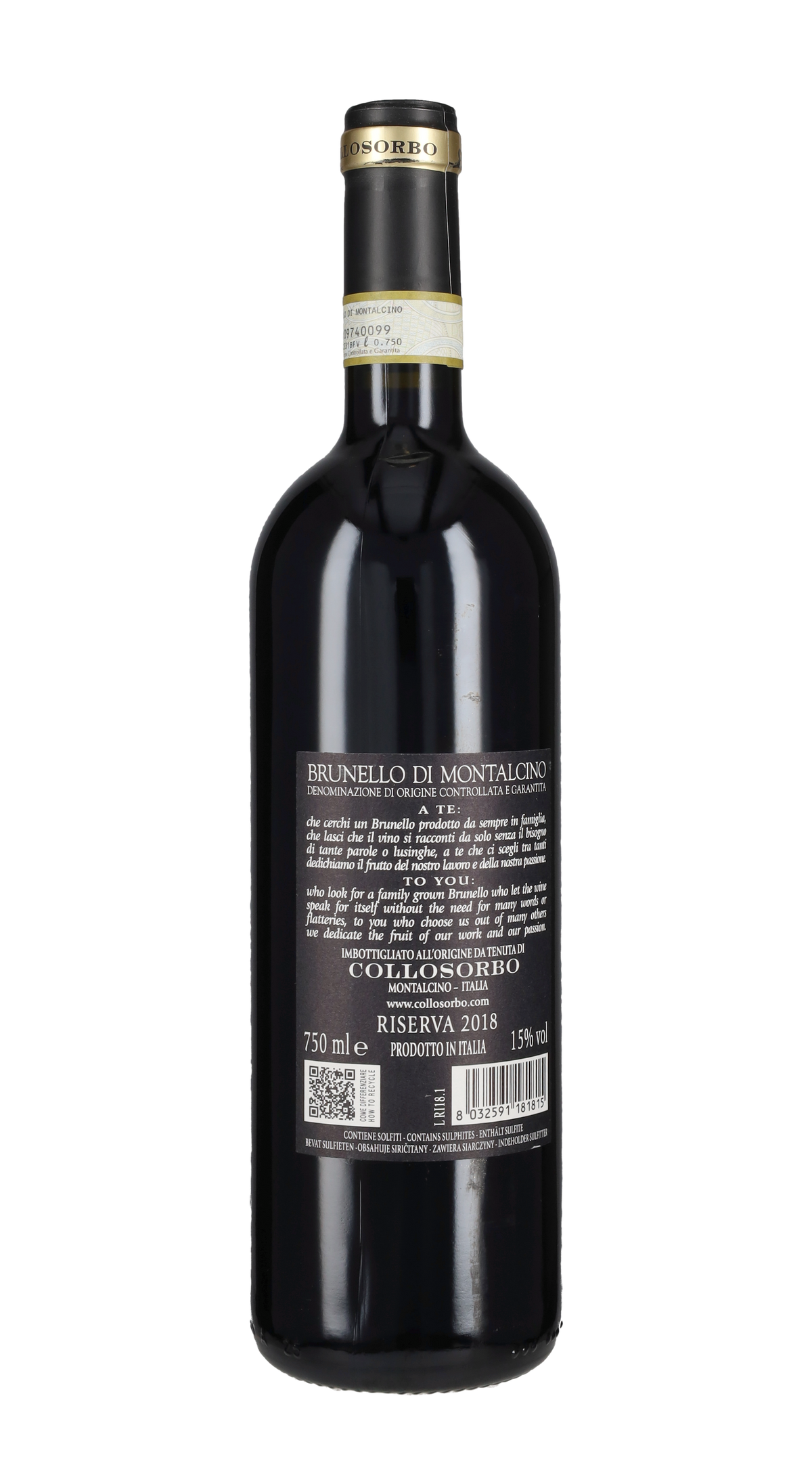 Brunello di Montalcino Riserva Tenuta di Collosorbo 2018