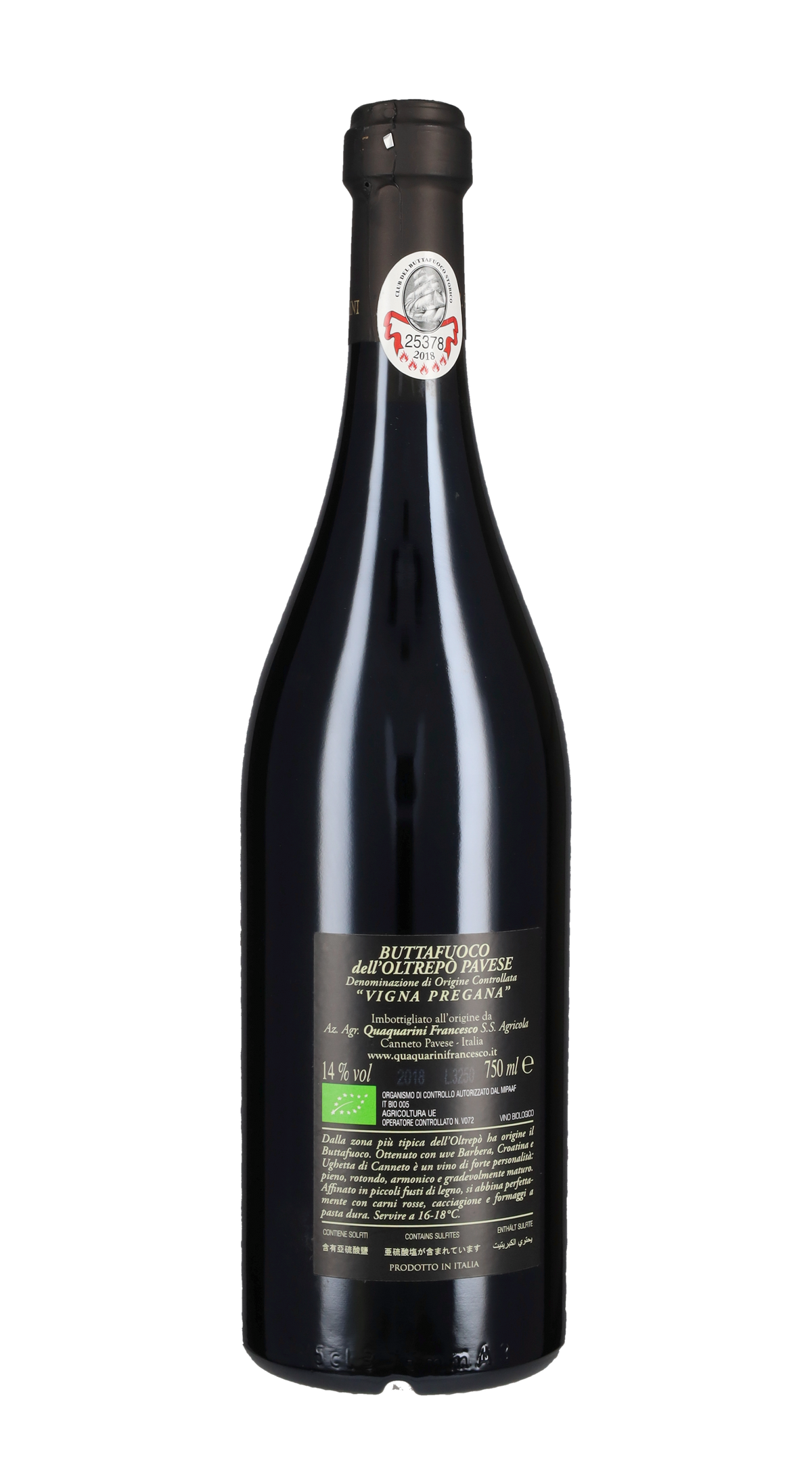 Buttafuoco Storico 'Vigna Pregana' Quaquarini 2018