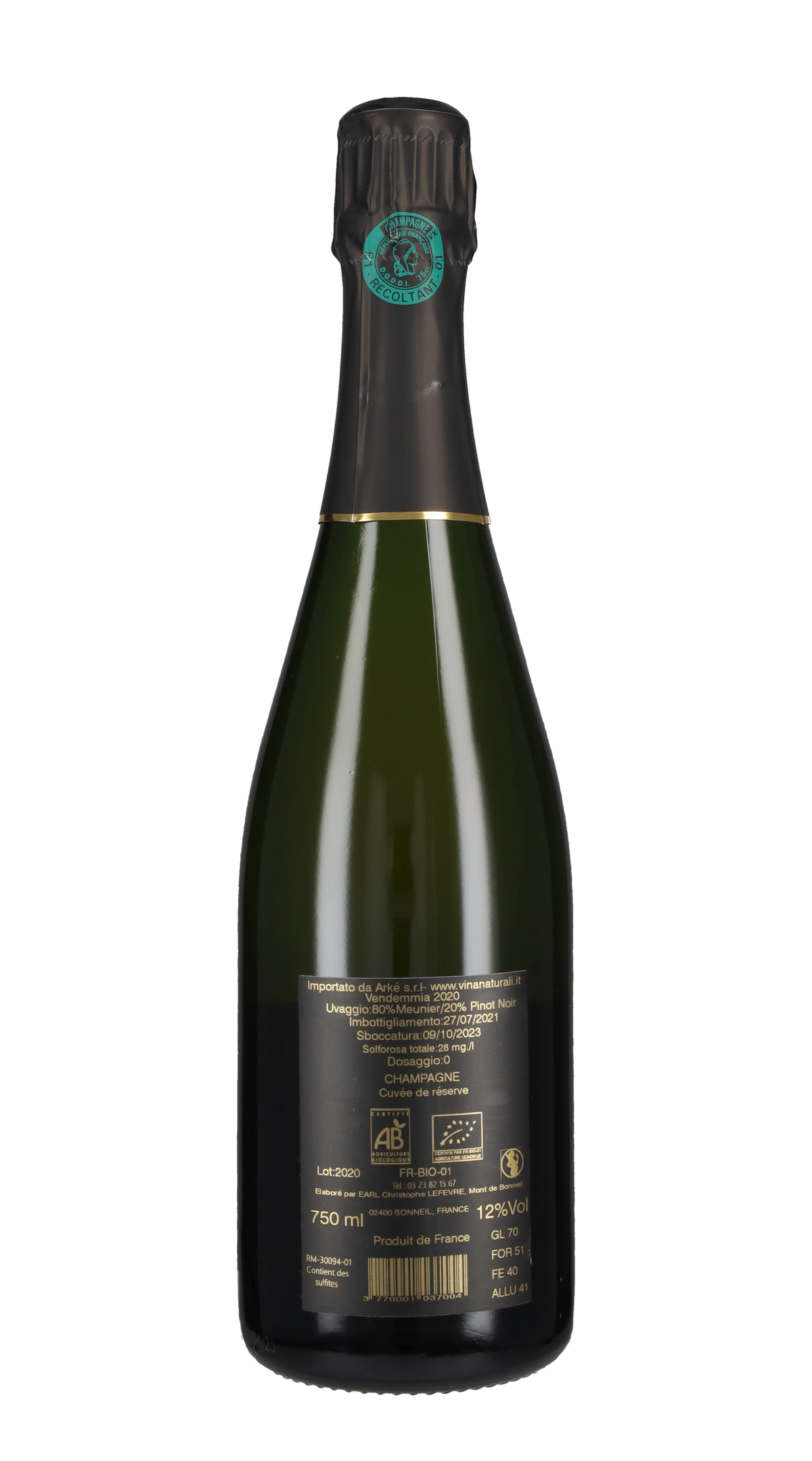Champagne Brut Nature 'Cuvée de Reserve' Cristophe Lefevre 2020