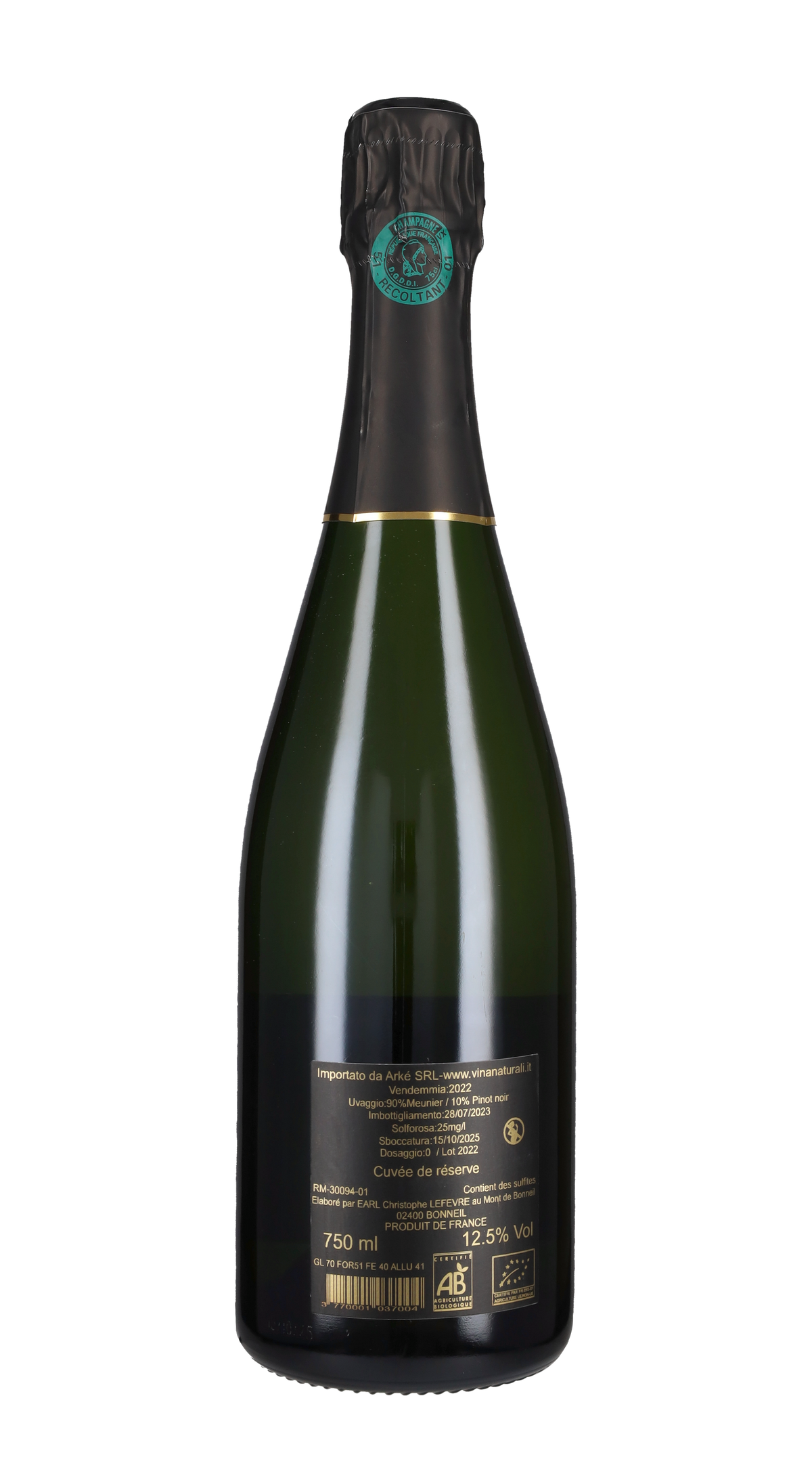 Champagne Brut Nature 'Cuvée de Reserve' Cristophe Lefevre 2022