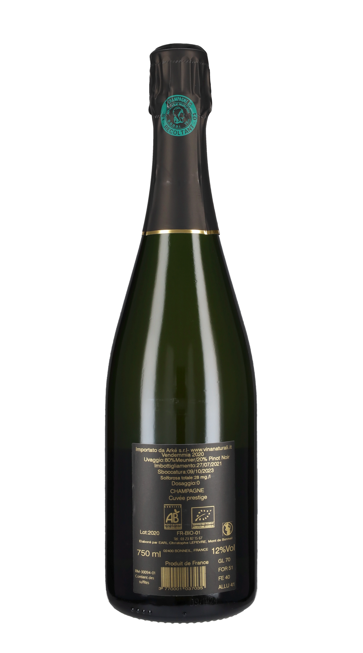 Champagne Brut Nature 'Cuvée Prestige' Cristophe Lefevre 2020