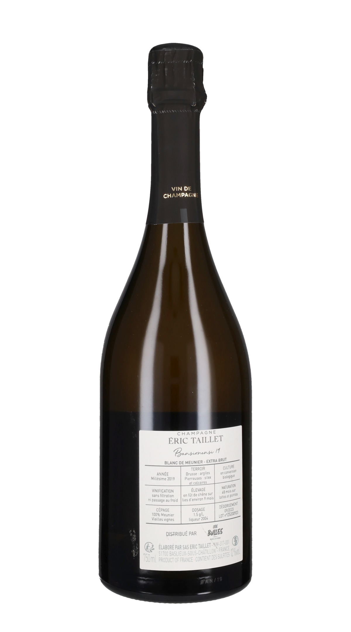 Champagne Extra Brut 'Bansionensi' Eric Taillet 2019