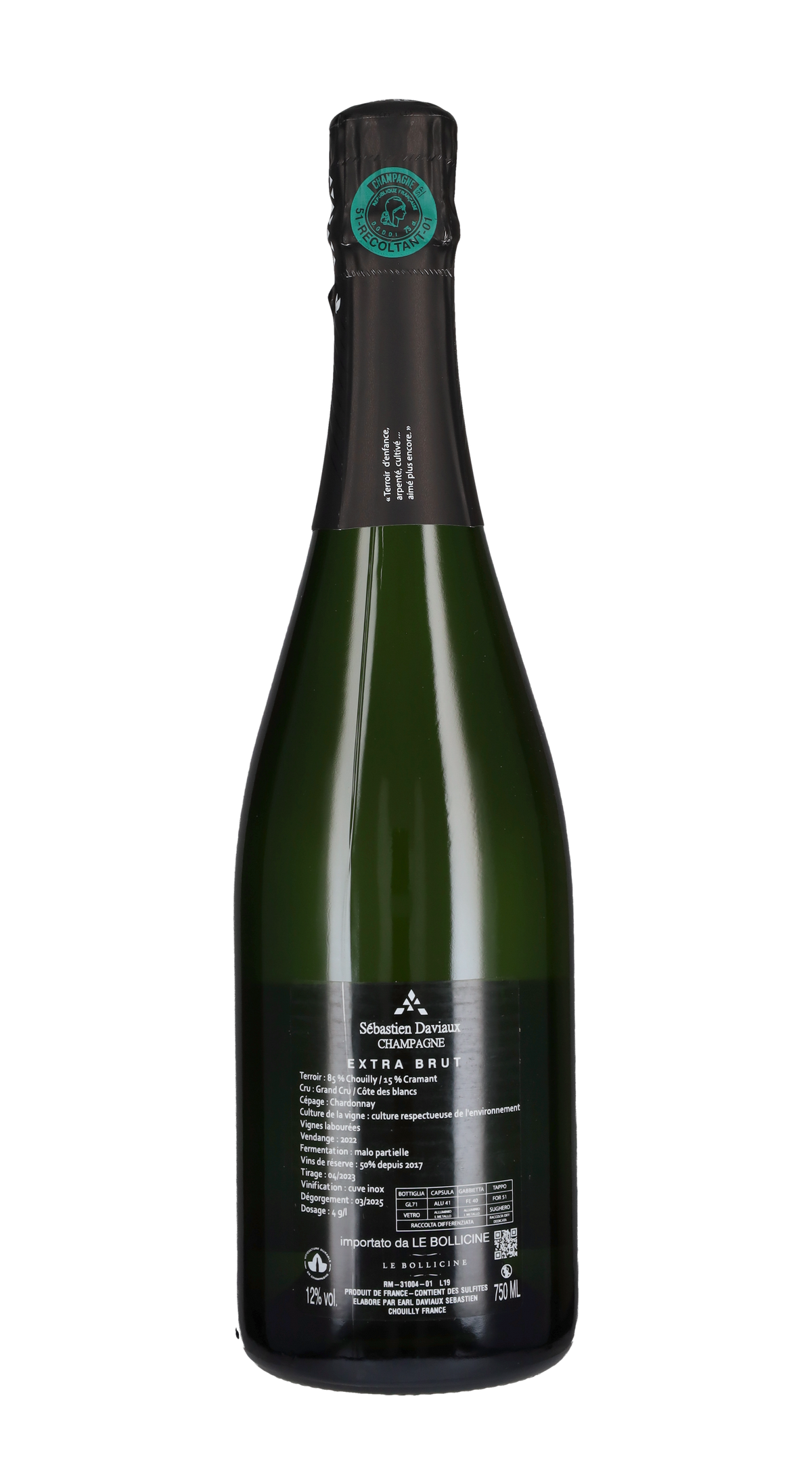 Champagne Extra Brut Blanc de Blancs Grand Cru Sebastien Daviaux