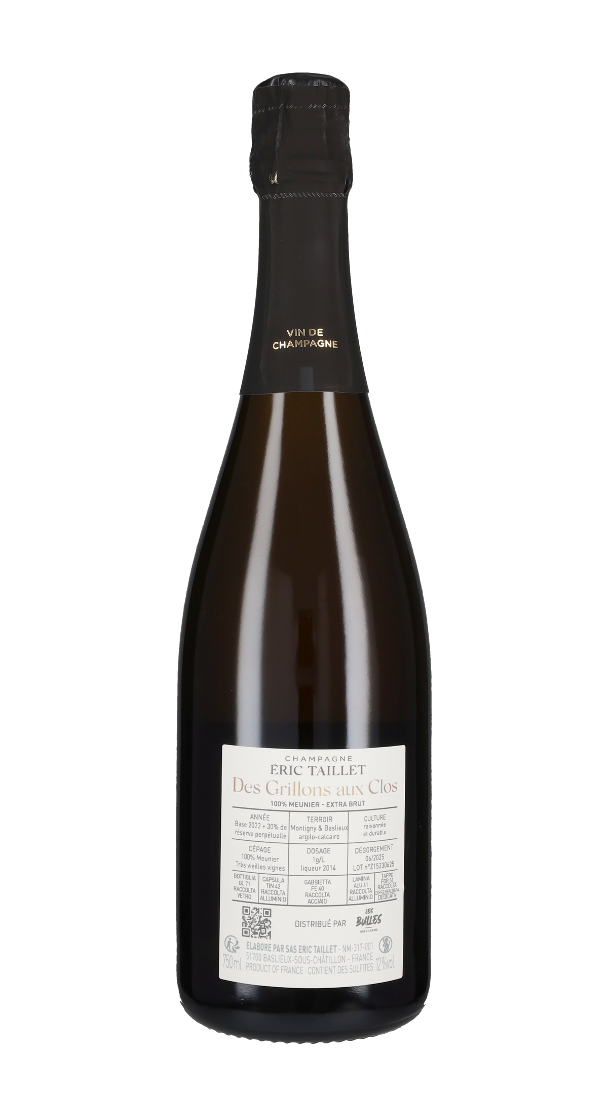 Champagne Extra Brut 'Des Grillons Aux Clos' Eric Taillet