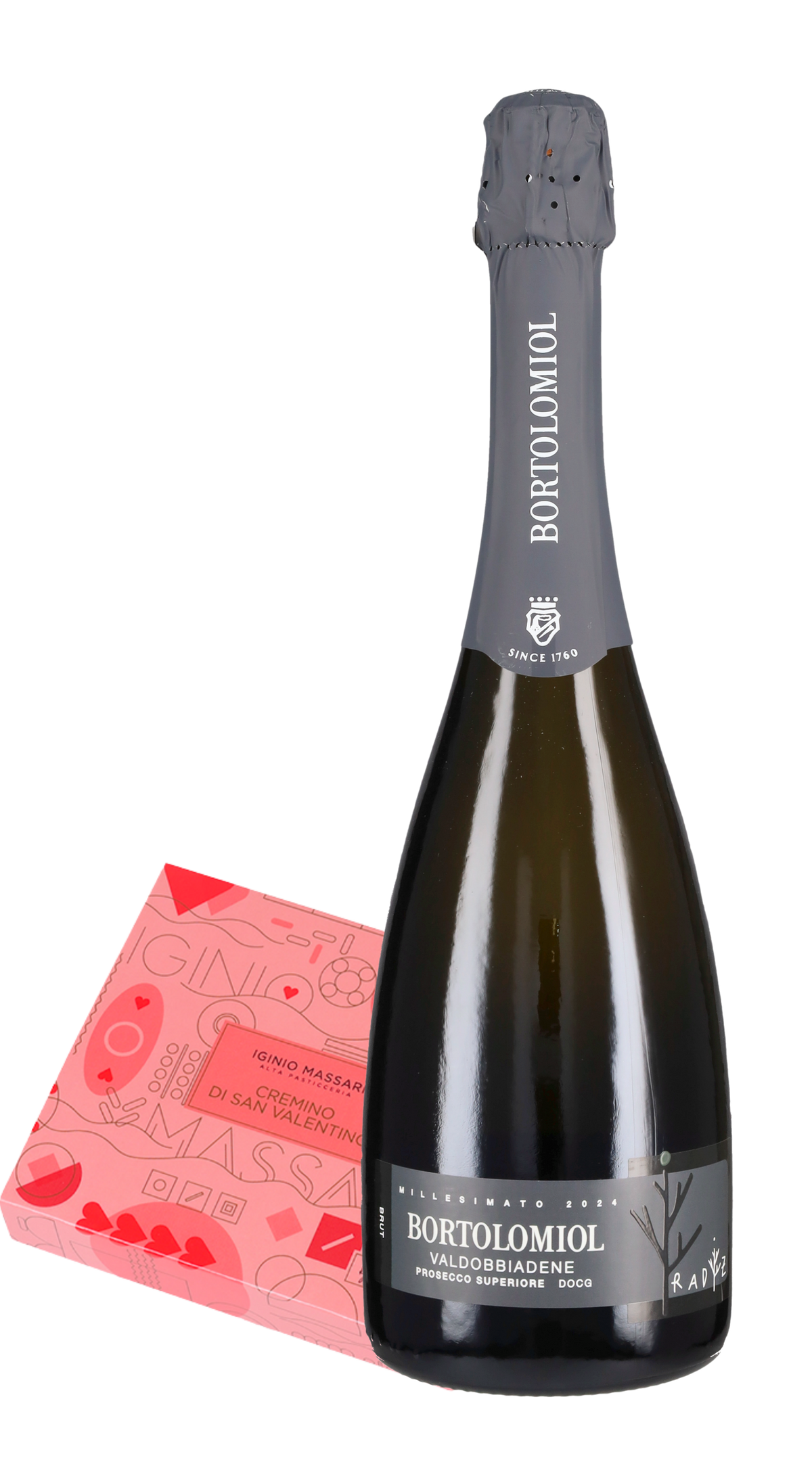 Cremino Massari e Prosecco di Valdobbiadene Superiore Brut 'Radiz' Bortolomiol