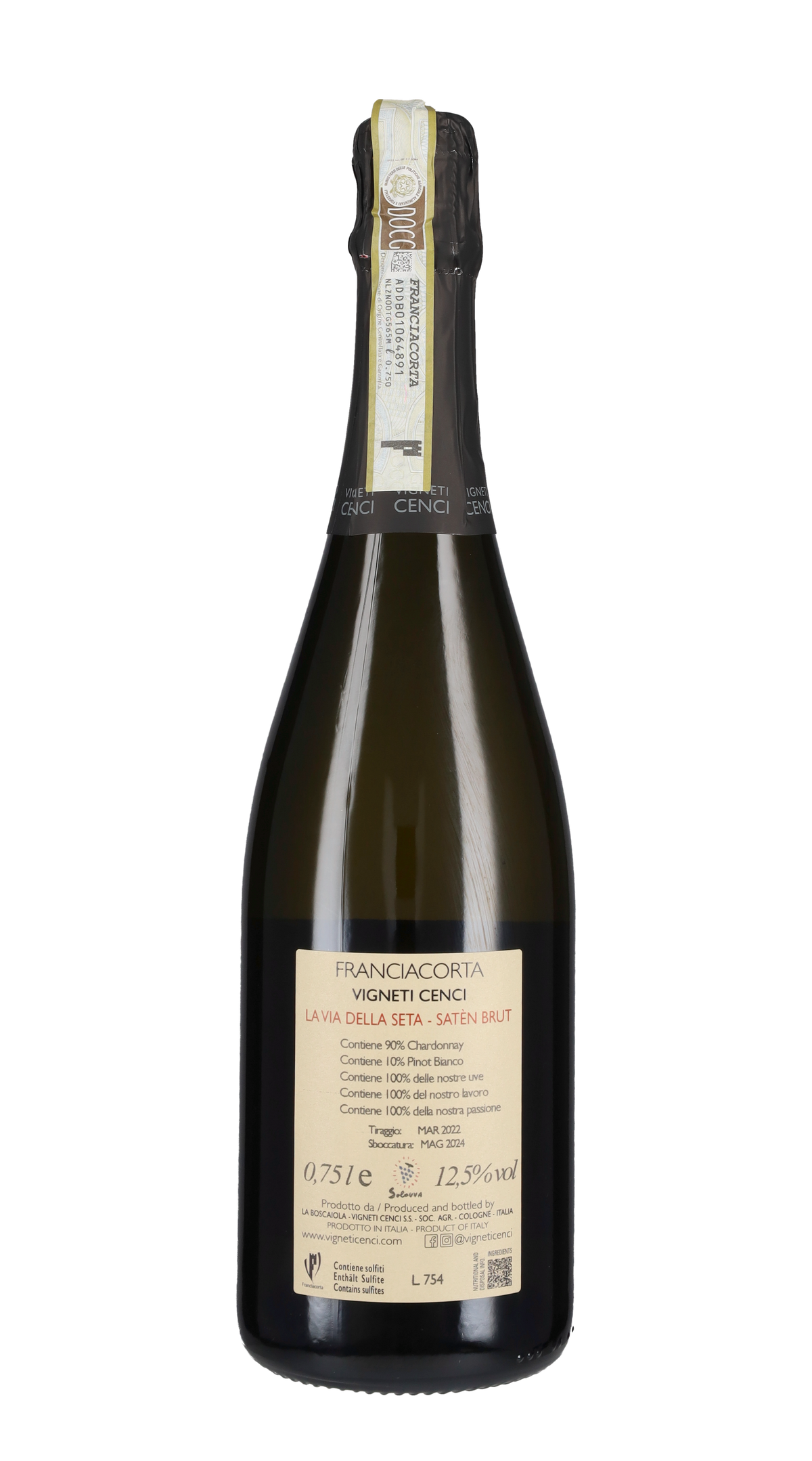 Franciacorta Brut Saten 'Via della Seta' Vigneti Cenci
