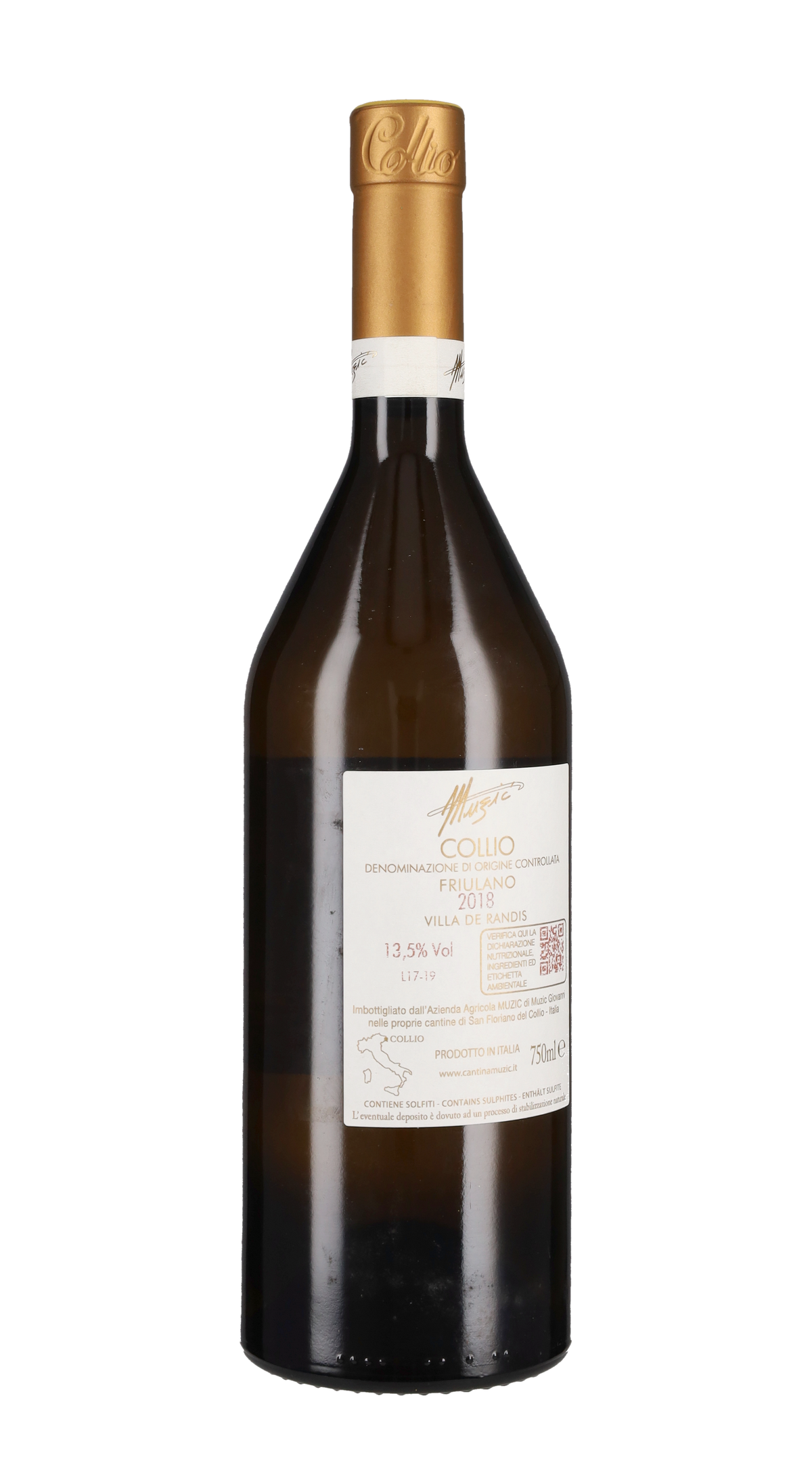 Friulano Collio 'Villa de Randis' Muzic 2018