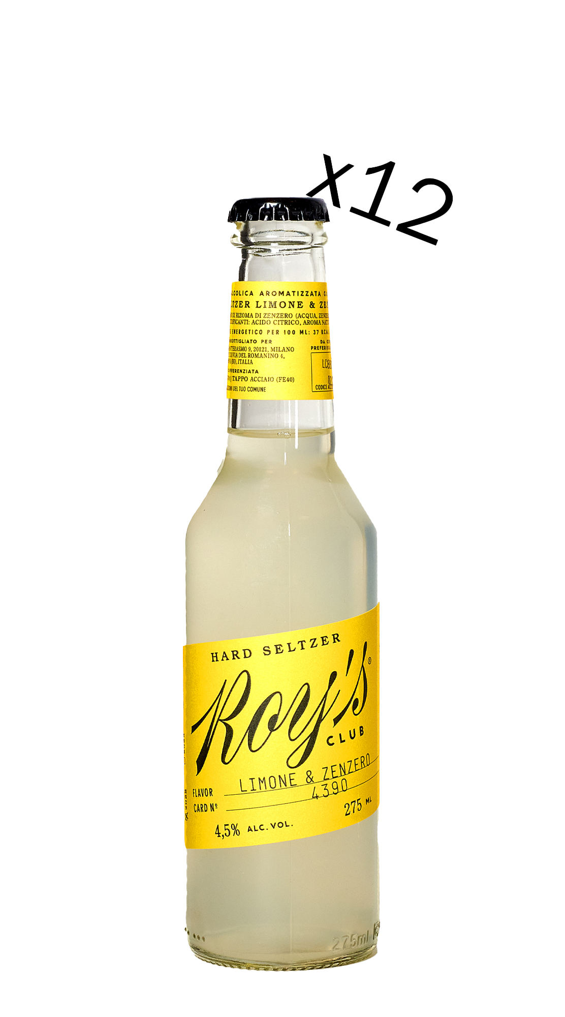 Hard Seltzer Limone Zenzero Roy's Club (12x275ml)