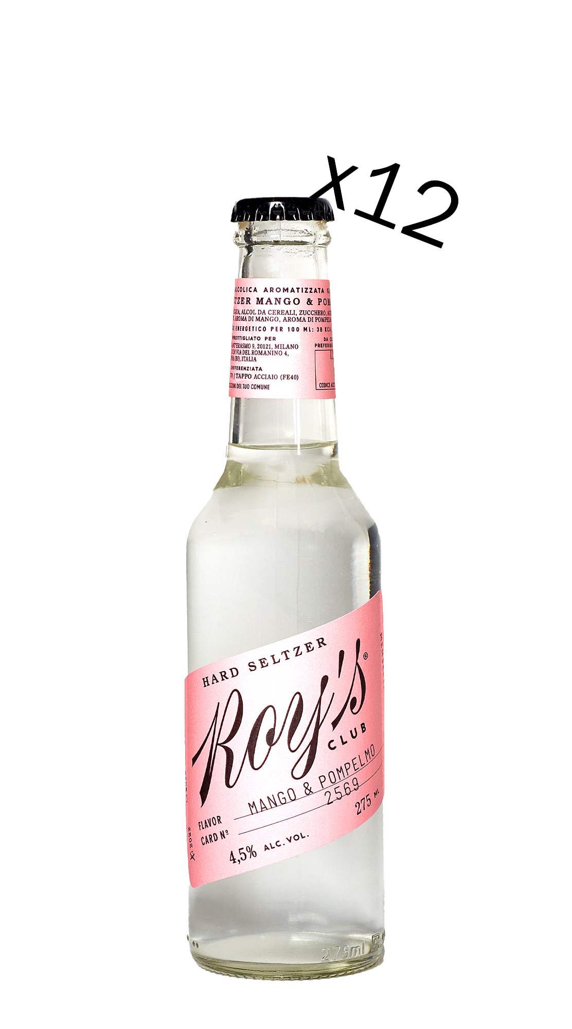 Hard Seltzer Mango Pompelmo Roy's Club (12x275ml)