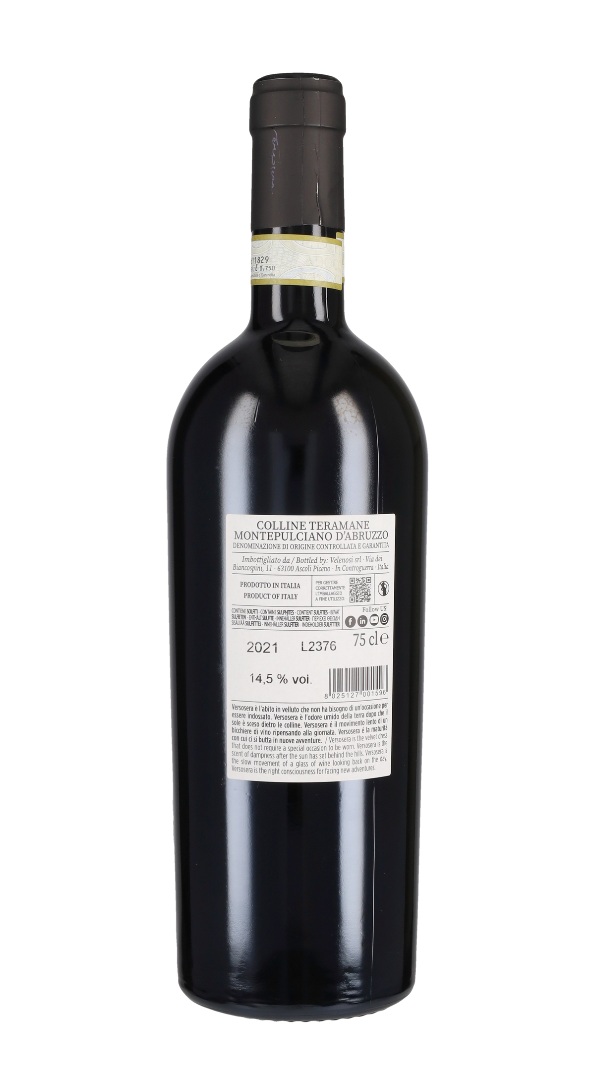 Montepulciano d'Abruzzo 'Verso Sera' Velenosi 2021