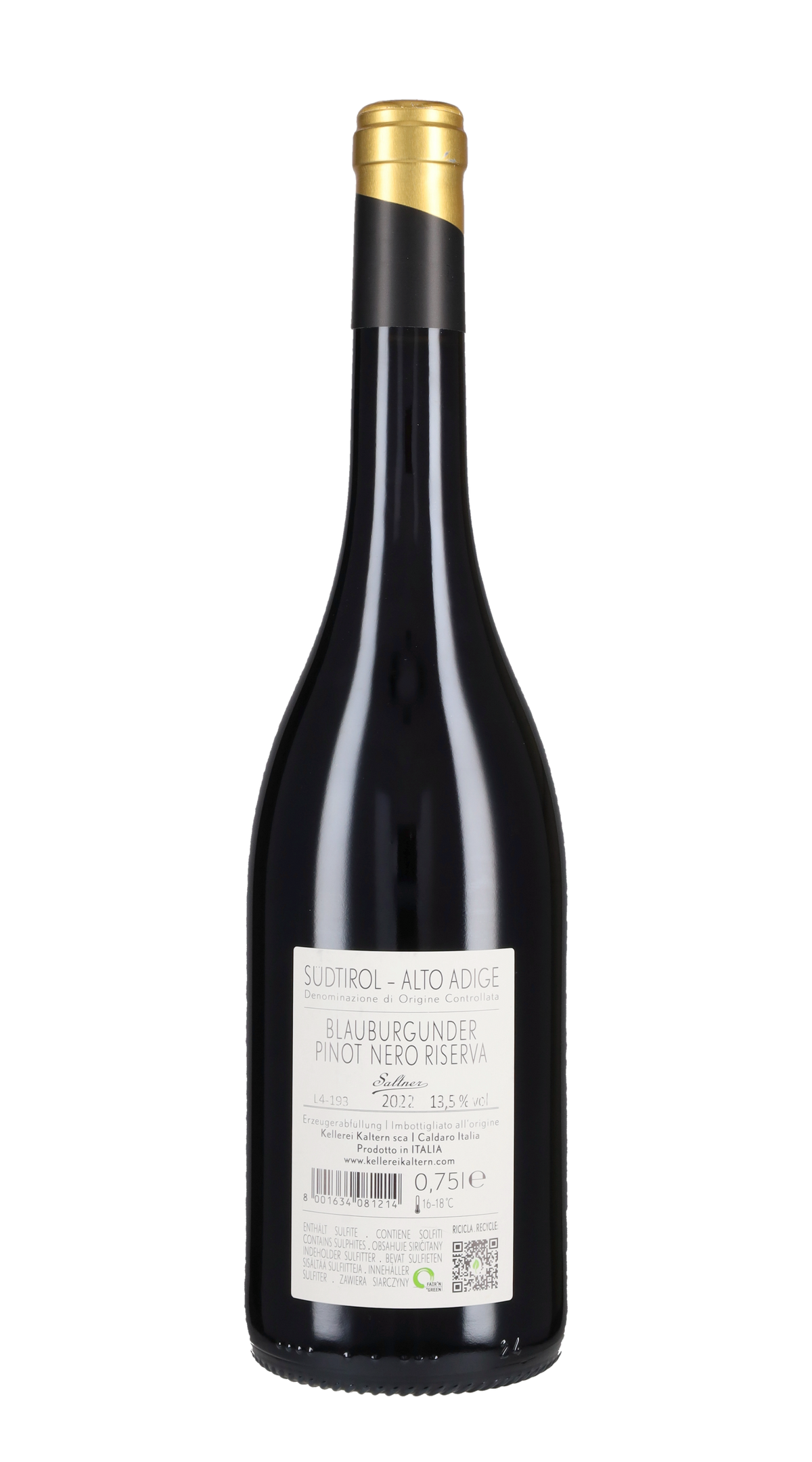 Pinot Nero Riserva 'Saltner' Cantina di Caldaro Kaltern 2022