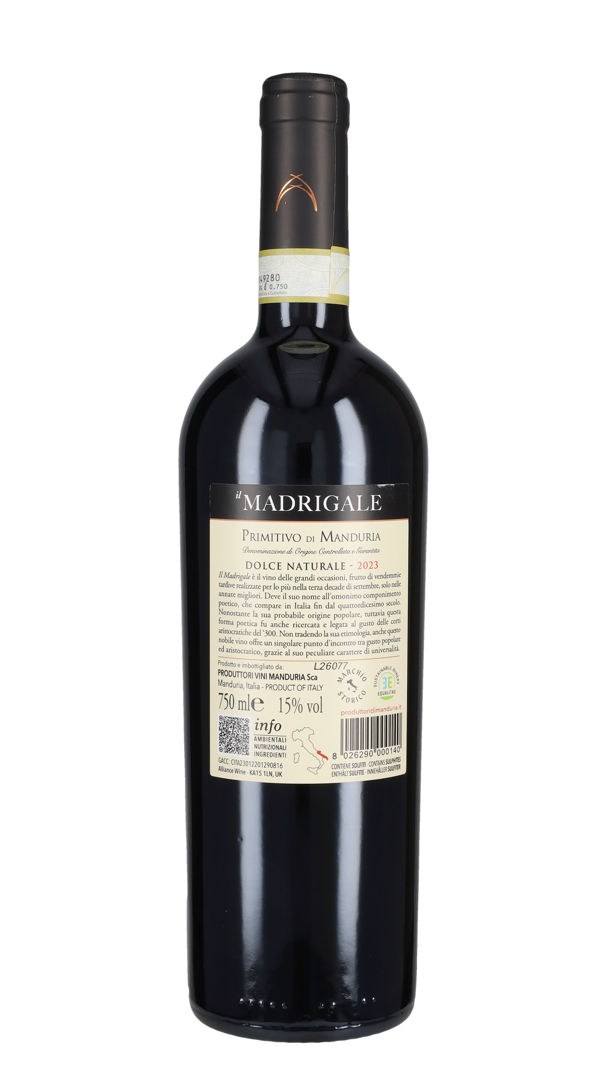 Primitivo di Manduria Dolce Naturale 'Madrigale' Produttori di Manduria 2023