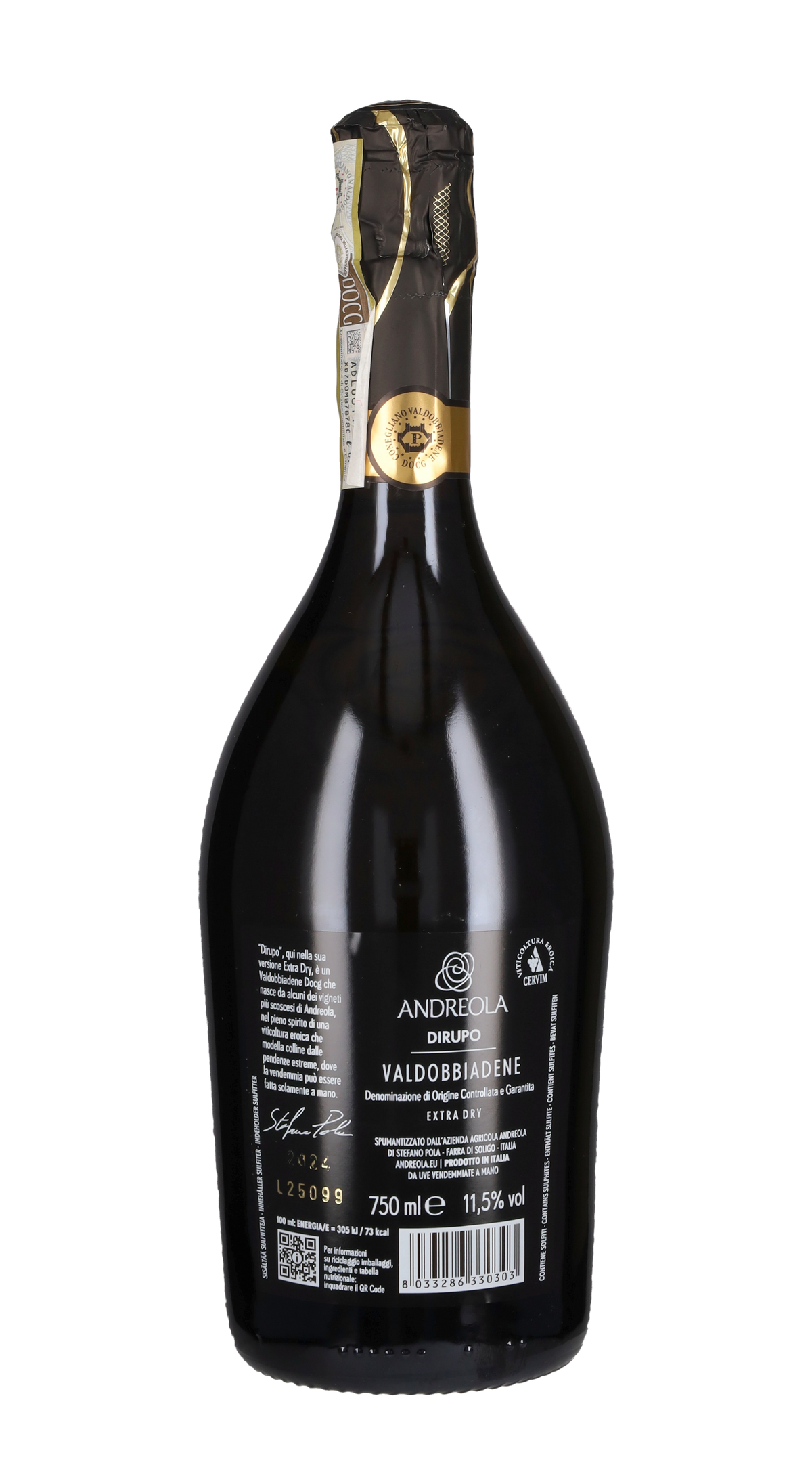 Prosecco di Valdobbiadene Superiore Extra Dry 'Dirupo' Andreola