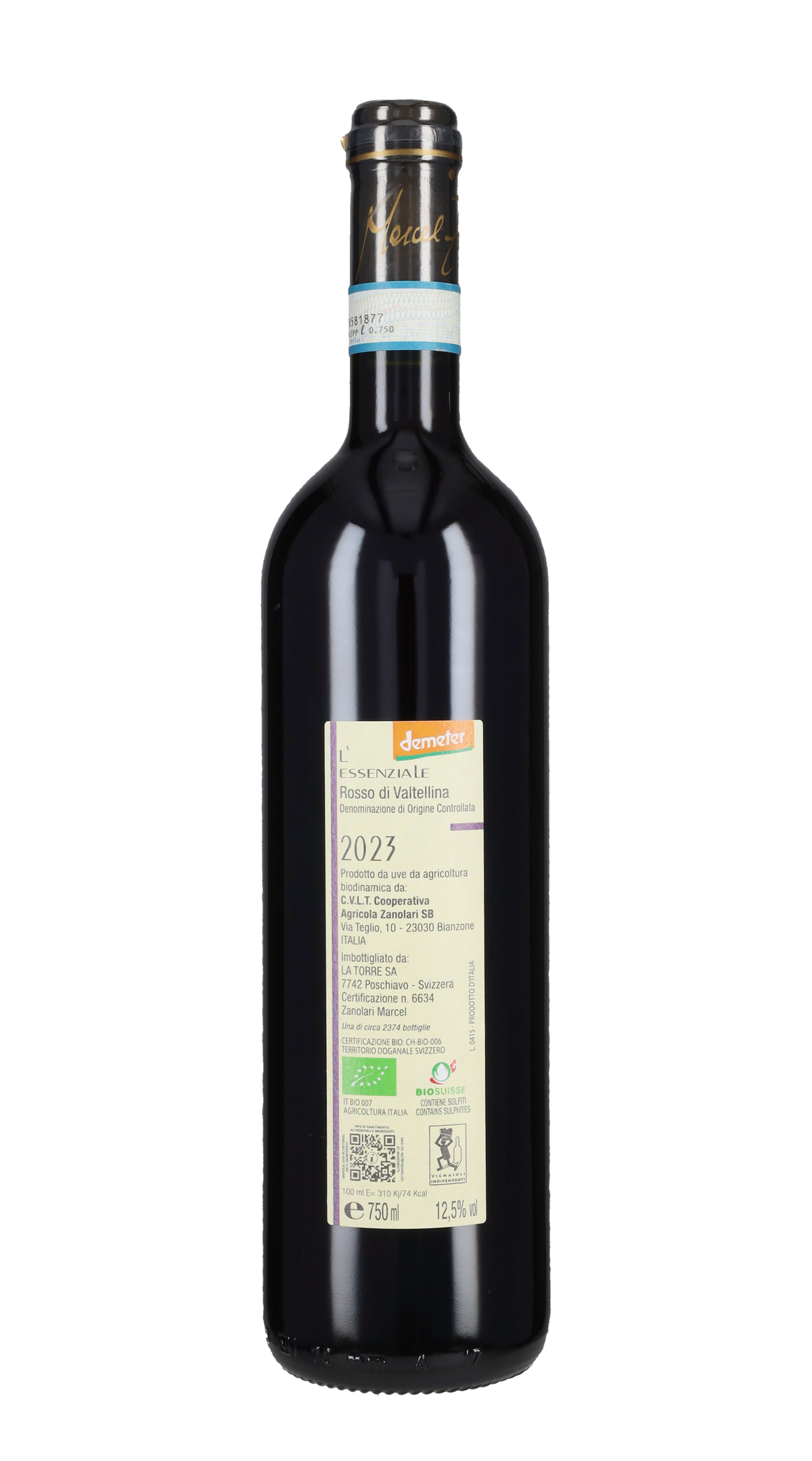 Rosso di Valtellina 'Essenziale' Marcel Zanolari 2023