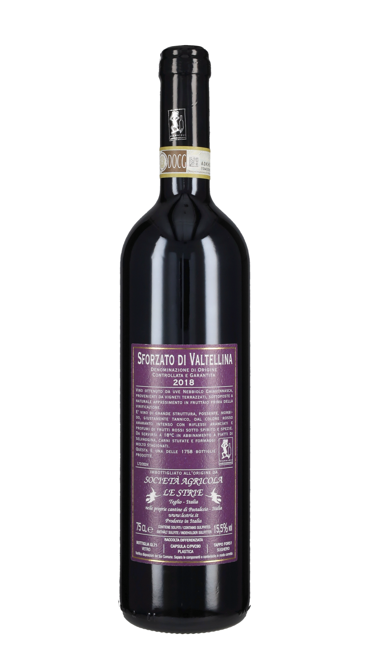 Sforzato della Valtellina Le Strie 2018