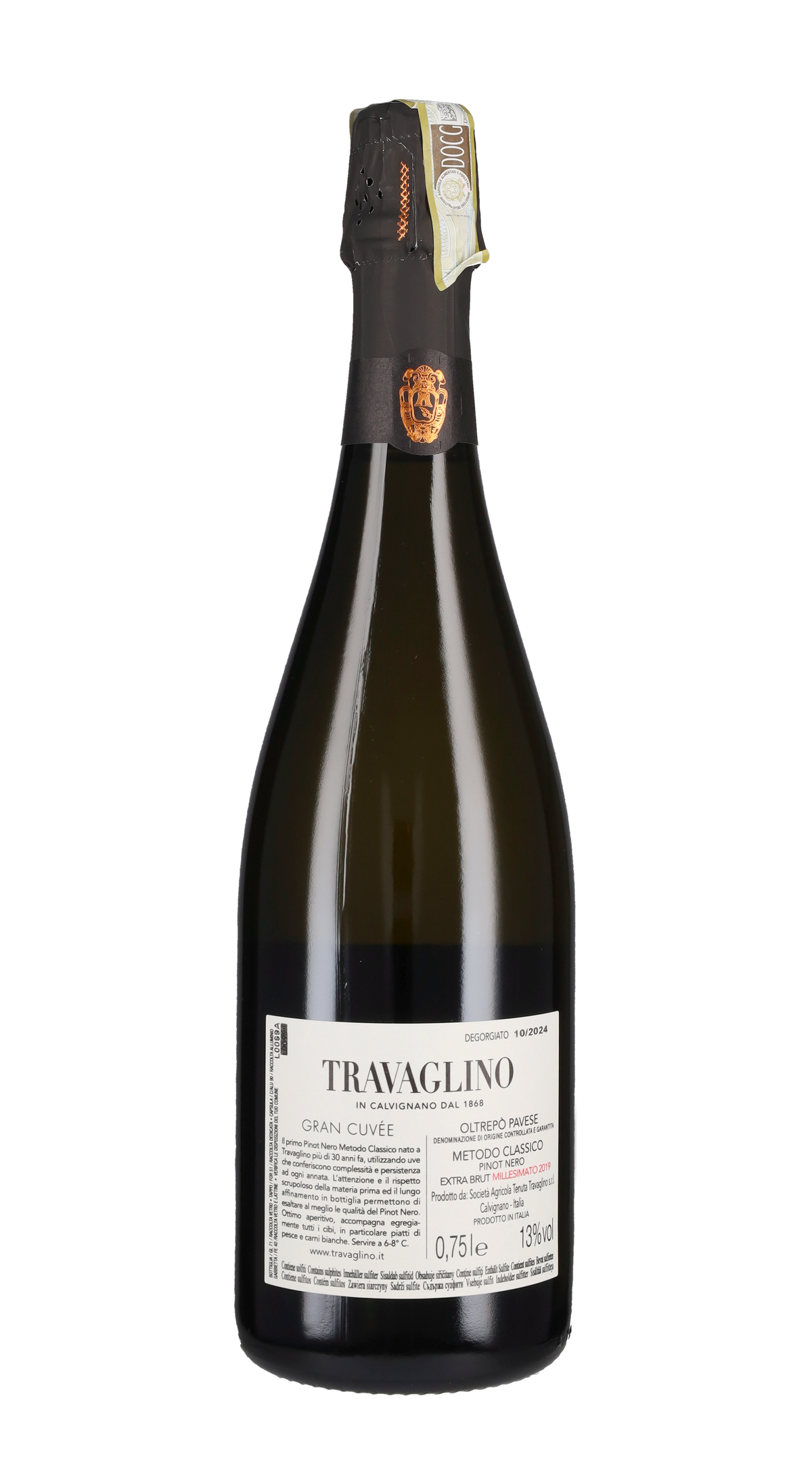 Spumante Metodo Classico Extra Brut Blanc de Noir Travaglino 2019