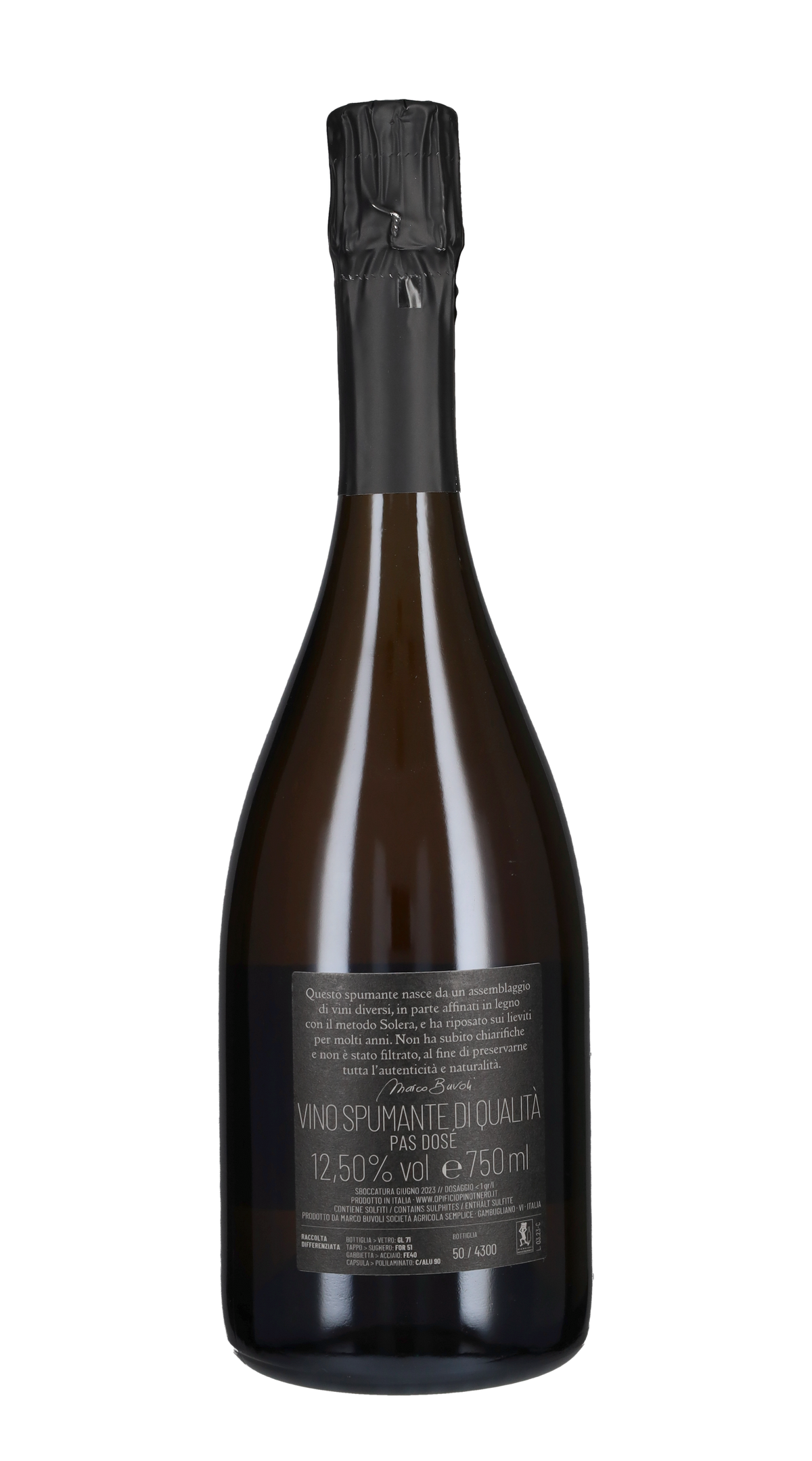 Spumante Metodo Classico Pas Dosé 'Cinque' Buvoli