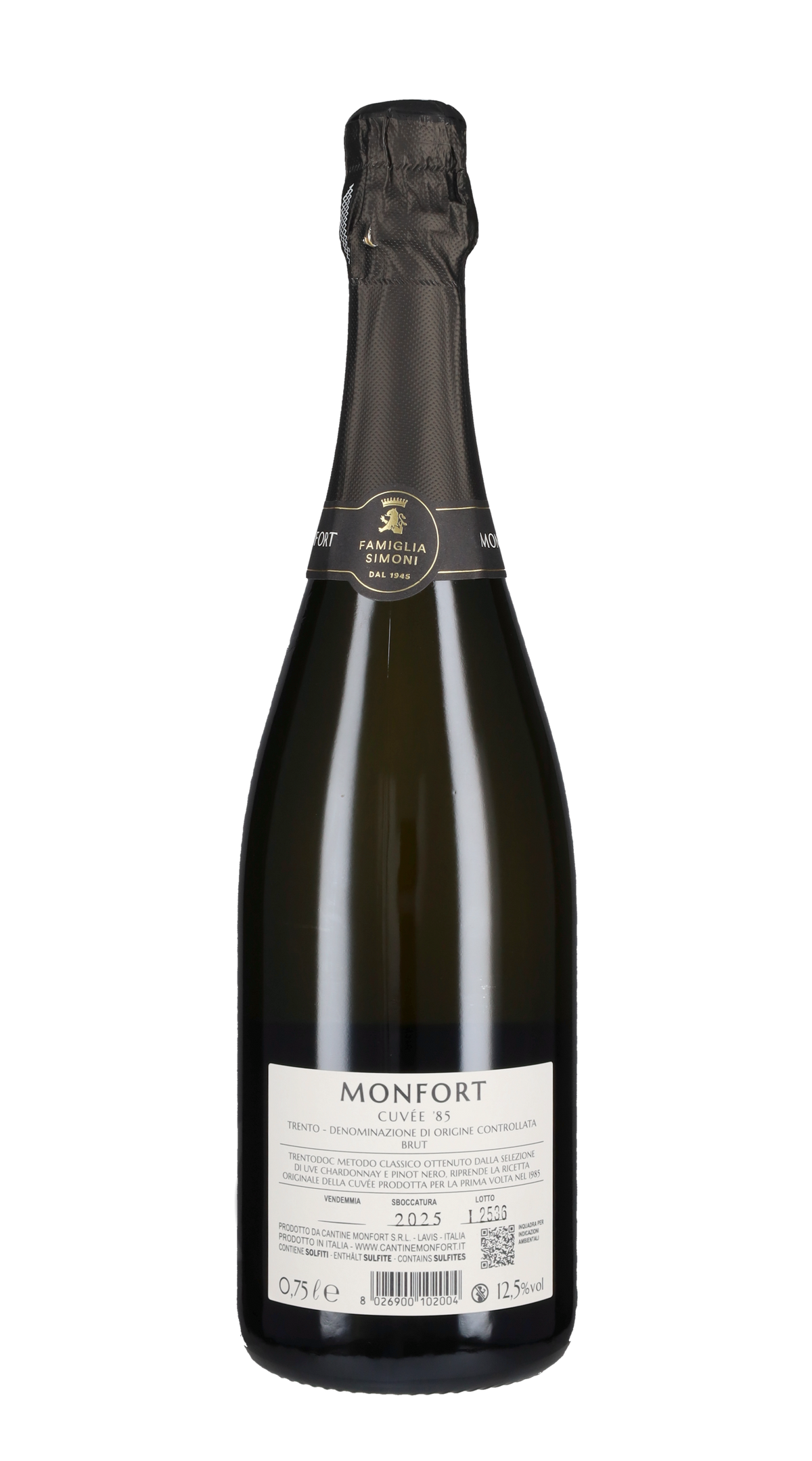 Trento Spumante Brut 'Cuvée 85' Monfort