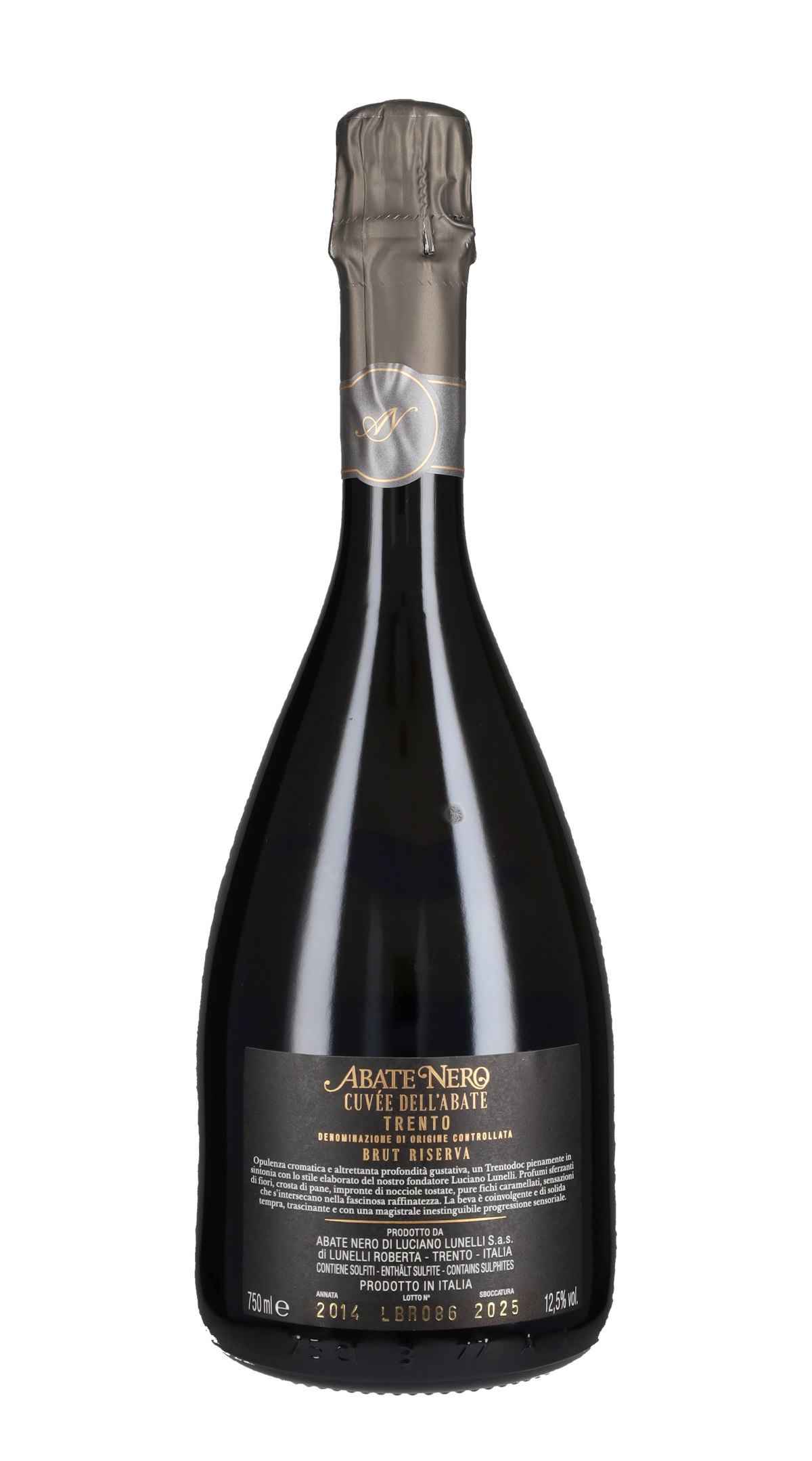 Trento Spumante Brut Riserva 'Cuvee Dell'Abate' Abate Nero 2014